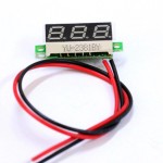 Digital voltmeter with red LEDs, 3.5 - 30 V, small, 3-digit and 2-wire